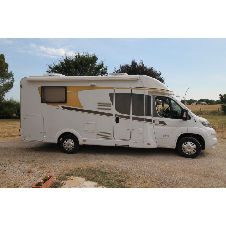 Carado T339 occasion avec clim cellule store TV satellite garanti 12 mois