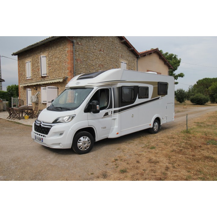 Carado T339 occasion avec clim cellule store TV satellite garanti 12 mois